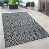Paco Home Tappeto Per Esterno Da Balcone Terrazza Orientale Scandinavo A Cerchi, Dimensione:120x170 cm, Colore:Nero 2