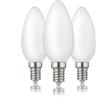 Hellum Lampadina LED C35, attacco E14, luce bianca calda, 2700 K, 2 W, opaca, confezione da 3, 207200