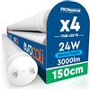 Eurocali 4 Tubi LED 24W 150cm T8 G13 SMD con Starter 3000 Lumen Garanzia 3 Anni - Luce Fredda 6500K - Alta Luminosità 125 lm/W - Sostituzione Neon per Negozio Garage Soffitto Materiale Nano Plastic