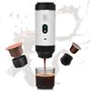 EVERANGE Macchina per caffè espresso elettrica portatile, macchina da caffè da viaggio compatibile con caffè macinato e capsule NS (bianca con schermo LCD)
