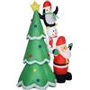 HOMCOM Albero di Natale Gonfiabile Gigante 243cm con Luci a Led e Babbo Natale, Decorazione Natalizia da Esterno Impermeabile
