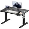 Devoko 100x60 cm Scrivania Regolabile in Altezza, Elettrica per Lavoro in Piedi, Standing Desk Scrivania Studio in Casa con Piano Assemblato, Nero