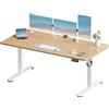 Devoko 160x60 cm Scrivania Regolabile in Altezza, Elettrica per Lavoro in Piedi, Ufficio e Casa, Standing Desk Scrivania Studio in Casa con Piano Assemblato, Beige