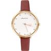 OFFCUP Orologio Da Donna, Orologio Al Quarzo Analogico, Orologio Da Polso per Donna Orologio Da Donna Analogico Al Quarzo Classico Business Casual Pelle (Rosso)