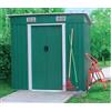 Garden Friend Casetta da Giardino Porta Attrezzi in Lamiera Verde Medium Store 185x121x194 cm