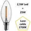 Bot Lighting S.r.l. Lampadina Oliva led 2,5w Luce Calda 2700k 250 Lumen e14 Vetro Tasparente bot