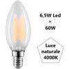 Bot Lighting S.r.l. Lampadina Oliva led 6,5w Luce Naturale 4000k 806 Lumen e14 Vetro Satinato bot