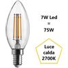 Bot Lighting S.r.l. Lampadina Oliva led 7w Luce Calda 2700k 1055 Lumen e14 Vetro Trasparente bot