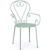 Bizzotto Sedia Giardino Esterno Acciaio Impilabile Azzurro Frosty Design Vintage 49x49x89