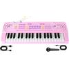 Pianola Elettronica Per Bambini 37 Tasti Con Microfono – Tastiera Multifunzione Rosa – Giocattolo Musicale Educativo 3-6 Anni - 4