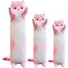 Kekeso Gatto Peluche Cuscino Lungo, Morbido Carino Gatto Cuscino Di Peluche, Gattino Ripiene Carino Peluche Regalo Per Bambini Fidanzata (110cm/43.3inch, Pink)