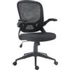 HOMCOM Sedia da Ufficio Ergonomica con Altezza Regolabile, Braccioli Ribaltabili e Tessuto a Rete, Nero|Aosom