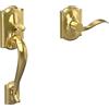 SCHLAGE FE285-CAM-ACC-CAM-LH Set Maniglia Inferiore Camelot per Tastiera Elettronica con Ottone Lucido