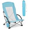 VEVOR Sedia da Campeggio Pieghevole Portatile con Schienale Alto Carico max. 150 kg, Sedia Pieghevole da Spiaggia Campeggio Picnic Pesca Attività all'Aperto, Portabicchieri, Colore Azzurro
