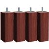 Margot - Douceur scandinavo Quadrato - Set di 4 Piedi di Rete Legno 6 x 6 x 20 cm, Legno, Mogano, 6 x 6 x 20 cm