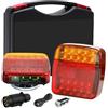 JAOGAUS Fanali Posteriori LED Wireless per Rimorchio,Kit Luci Posteriori Magnetiche | Radio 12/24V con Indicatore di Direzione, Luce Stop, Luce di Posizione e Luce Targa, Fanali LED Impermeabili IP65 per Camion