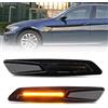 POPMOTORZ LED Luci laterali, 2 Pezzi LED Indicatori di Direzione con Canbus 18 SMD LEDs Frecce Laterali Nero per BMW 1 Series E81 E82 E87 E88 3 Series E90 E91 E92 E93 5 Series E60 E61 X1 E84 X3 E83