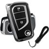 ATFIGII Custodia per chiave auto compatibile con Toyota Yaris Aygo X Yaris Cross Yaris Hybrid Custodia per chiavi in TPU di protezione per chiavi 2 tasti argento nero