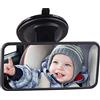 VidFair Specchietto retrovisore universale per auto per bambini, specchietto retrovisore interno per auto, test, istruttore di guida, ricambio con ventosa, per auto, SUV, camion, 123 x 63 mm (nero)
