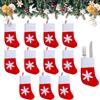 KARELLS Portaposate Natale,Portaposate Natalizio,12 Pezzi Porta Posate Natalizie,Portaposate Natalizie,Portaposate in Feltro Natalizio, Rosso Portaposate di Natale Borsa
