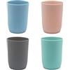 Hebaogugu Bicchieri per spazzolino, impilabili, per adulti, bambini, confezione da 4, 280 ml (Multi)
