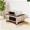 SHZYJBRY Supporto multimediale AV a 2 livelli, rack e supporti stereo, armadio per componenti video, rack audio per lettore DVD, console di gioco, TV box, router WiFi (legno scuro, 2 livelli)