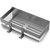 Dolvhin Mensola per doccia senza foratura, in acciaio inox con scanalature di scarico, con 2 ganci, supporto per shampoo, autoadesivo, set da bagno (spazzolato)