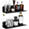 SAYAYO Mensole da Muro Autoadesivo Nero Scaffale Decorativi Mensola Sospesa da Parete Senza Foratura per Cucina Bagno Soggiorno Studio, 30 CM, 2 Pezzi, Rettangolare, Montaggio a Vite o Autoadesivo