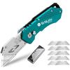 BIBURY Professional Taglierino, Coltello Taglierino in Acciaio inossidabile con 10 Lame di Ricmabio, Coltello con Maniglia Antiscivolo - Verde