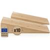 Tolux Zeppa in Legno, Zeppa in Legno Duro, Cuneo di Montaggio, Cunei di Livellamento, Fermaporta in Legno, Strumento utile in costruzione e vari progetti fai-da-te, dimensioni 100x40x25 mm, 10 pezzi