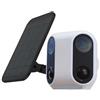 VIRTAVO XM1, Telecamera WiFi Esterno Senza Fili, Doppia Lente Vista Panoramica 160°, Videocamera di Sorveglianza con Pannello Solare, Visione Notturna Starlight a Colori, Rilevamento PIR, Bianco