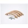 JOWE Set di 4 maniglie in legno di quercia non verniciato incl. Viti - Maniglia in legno per cassetto - Lunghezza 13,2 cm, distanza fori 9,6 cm