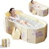 Vehiwell Vasca da Bagno Pieghevole Adulti da 1,4 m con Schienale, 140 X 55 X 55 cm Vasca da Bagno Portatile per Adulti, Caldo e Freddo, per Spa, Sauna, Doccia di Coppia, avec Coussin et Tuyau de Vidange