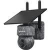 SHIWOJIA 4G LTE Telecamera di Sorveglianza Solare Esterno con Scheda SIM, 2K 360° PTZ Telecamera di Sicurezza Solare, Audio a 2 Vie, Sensore di Movimento PIR, Visione Notturna, IP66
