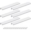 QUARKZMAN 6pz Maniglia per Bordo Dito Armadio 200mm/7,87 Argento | Maniglia Nascosta Armadietto Nascosto Montaggio Posteriore, Lega Alluminio, Tira per Cassetti Cucina Casa