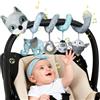 Vicloon Giocattolo a Spirale Passeggino Neonato, Giochi Passeggino Neonati Regalo per 0 3 6 Mesi, Passeggino Educativo Spirale di Peluche Neonato, Volpe Grigia