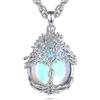 AEONSLOVE Collana Albero della Vita Donna Collana Pietra di Luna Ciondolo Albero della Vita Ciondolo Pietra di Luna Cristallo Gioielli Pietre e Cristalli Naturali Regalo Pietra Naturale