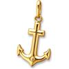 Clever Schmuck, ciondolo a forma di ancora, 15 mm, semplice, stile lucido e plastico su entrambi i lati, in oro 333, 8 carati