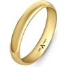 Amberta Fede Nuziale Oro 14K Giallo Bianco per Donna Uomo | Anello Donna Oro 14K Vero Solido per Lui e Lei Qualita' Premium Italiano: Giallo 3.5 mm Misura 25