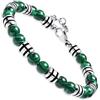 Dada Gioielli - Bracciale Uomo in Pietra Naturale 6mm, Onice, Lapis, Occhio di Tigre, Aulite Bianca, Crisocolla, Malachite - Bracciale Molto Resistente (Verde Malachite)