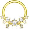Agrewd Gioielli per Piercing Daith, Orecchini a Stella, Anello per Setto Nasale in Argento e Oro, Acciaio Chirurgico 316L, Piercing per Helix, Gioielli con CZ Chiaro, Orecchini per Cartilagine, Anello