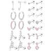 MILACOLATO 12 Paia Helix Piercing Orecchini Acciaio Chirurgico Placcati Oro 14K Set Orecchini Donna Cerchio Bottone Piccoli Anallergici Cuore CZ Cartilagine Piercing Conch Tragus-SP