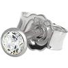 NKlaus orecchino singolo a perno 2,5mm oro bianco 585 orecchino in oro 14 carati cristallo zircone bianco 2072