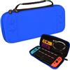 TECHGEAR Switch OLED Custodia Sottile, Custodia Protettiva Dura Portatile al Viaggio [Designo sottile] [Slot per 10 schede di gioco] [Cinturino da polso] Progettato per Nintendo Switch OLED [Blu]