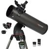 Celestron 31145 NexStar 130SLT Telescopio riflettore newtoniano computerizzato portatile con montatura a forcella a sgancio rapido, software Starry Night Special Edition, grigio