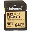 Intenso Scheda di memoria Premium SDXC UHS-I 64GB classe 10 blu, 1 pezzo