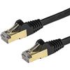 StarTech Cavo Ethernet CAT6a da 50cm - Cavo di Rete LAN RJ45 10 Gigabit Schermato 100W Poe - Cavo Dati Patch STP 10GbE - Testato Individualmente - Certificato UL/Tia - Nero (6ASPAT50CMBK)