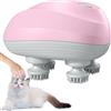 LYPPUL Massaggiatore Cuoio Capelluto e Corpo Elettrico, Massaggiatore Elettrico per cuoio Capelluto con 4 Teste di Massaggio in Silicone 6 Modalità, massaggiatore Cuoio Capelluto Elettrico （Rosa）