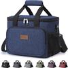 Lifewit Borsa Termica Porta Pranzo 15L(24 Lattine), Grande Borse Frigo Pranzo Ufficio per Uomo e Donna, Lunch Bag per Lavoro, Mare, Viaggio, Spiaggia, Blu Scuro