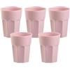 ENGELLAND - 5 bicchieri di plastica, colore rosa, pastello, 400 ml, resistente alla rottura, impilabili, riutilizzabili, in plastica, riutilizzabili, per feste, bicchiere da bere